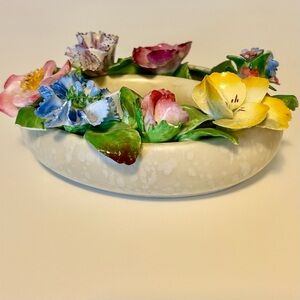 Vintage Coalport Floral Bone China Centrepiece Ring England